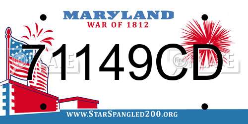 71149CD Maryland License Plate