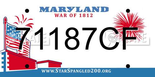 71187CF Maryland License Plate