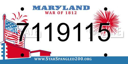 7119115 Maryland License Plate