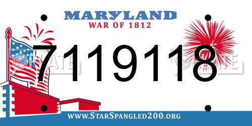 7119118 Maryland License Plate