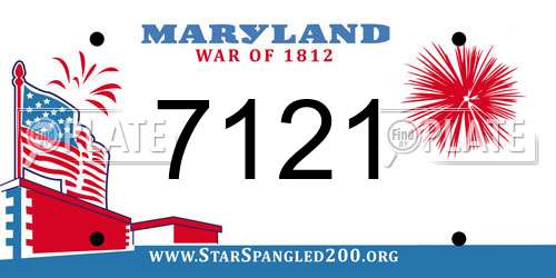 7121 Maryland License Plate