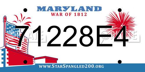 71228E4 Maryland License Plate