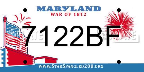 7122BF Maryland License Plate