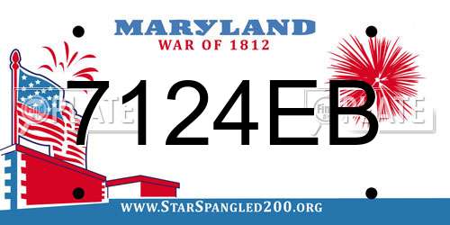 7124EB Maryland License Plate