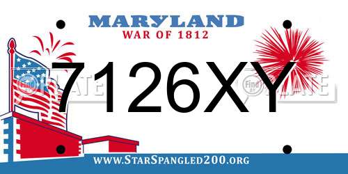 7126XY Maryland License Plate