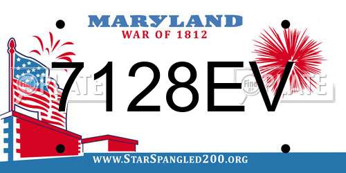 7128EV Maryland License Plate