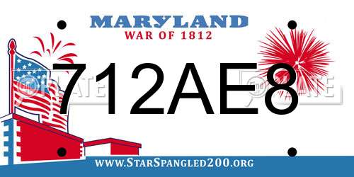 712AE8 Maryland License Plate