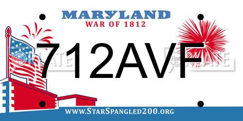 712AVF Maryland License Plate