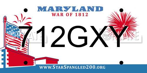 712GXY Maryland License Plate