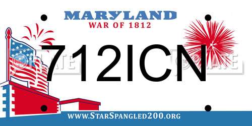 712ICN Maryland License Plate