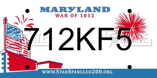 712KF5 Maryland License Plate