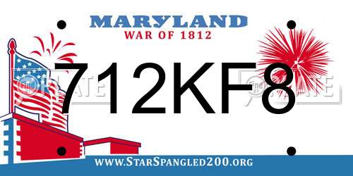 712KF8 Maryland License Plate