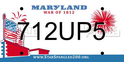 712UP5 Maryland License Plate