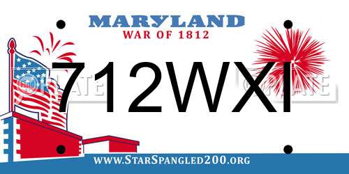 712WXI Maryland License Plate