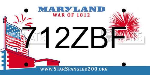 712ZBF Maryland License Plate