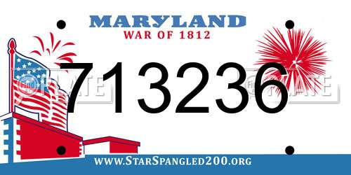 713236 Maryland License Plate