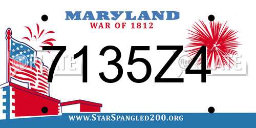 7135Z4 Maryland License Plate