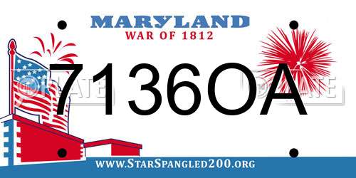 7136OA Maryland License Plate