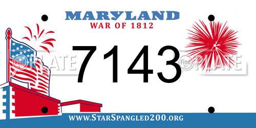 7143 Maryland License Plate