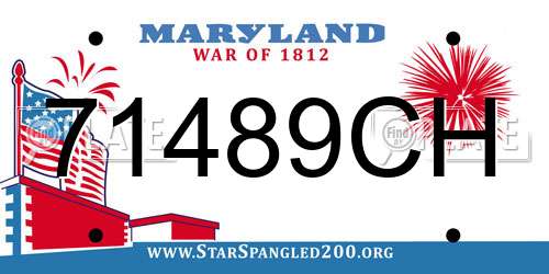 71489CH Maryland License Plate