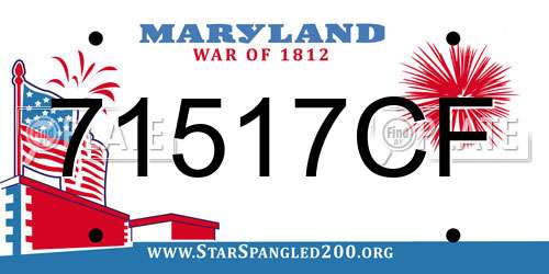 71517CF Maryland License Plate
