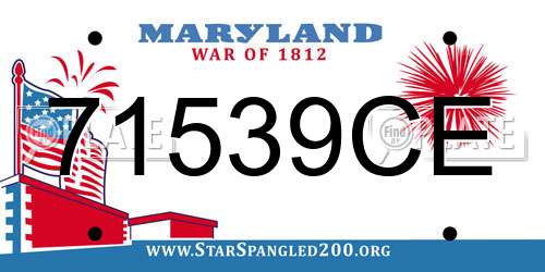 71539CE Maryland License Plate
