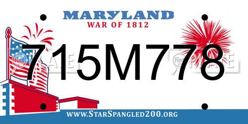 715M778 Maryland License Plate