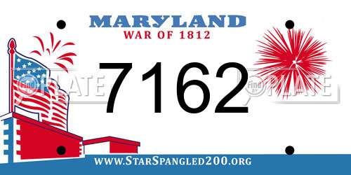 7162 Maryland License Plate