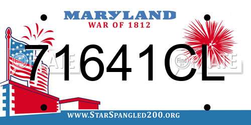 71641CL Maryland License Plate