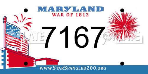 7167 Maryland License Plate