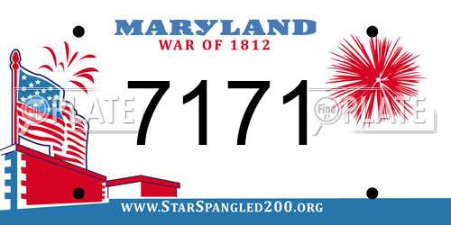 7171 Maryland License Plate
