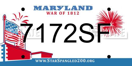 7172SF Maryland License Plate