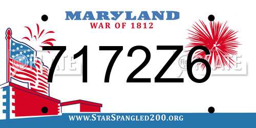 7172Z6 Maryland License Plate