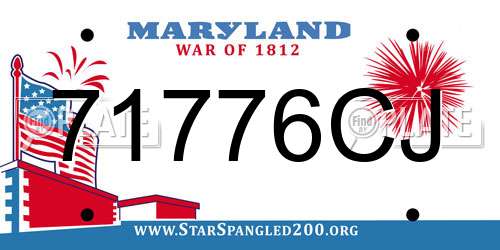 71776CJ Maryland License Plate