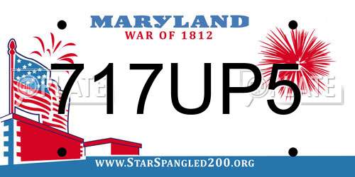717UP5 Maryland License Plate