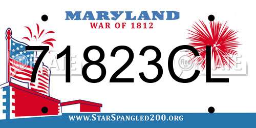 71823CL Maryland License Plate
