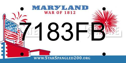 7183FB Maryland License Plate