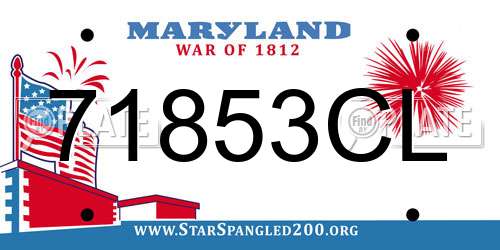 71853CL Maryland License Plate