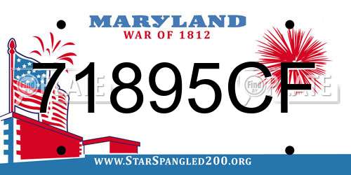 71895CF Maryland License Plate