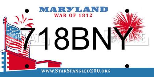 718BNY Maryland License Plate