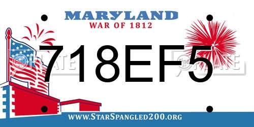 718EF5 Maryland License Plate