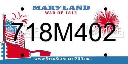 718M402 Maryland License Plate