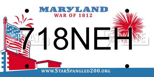 718NEH Maryland License Plate