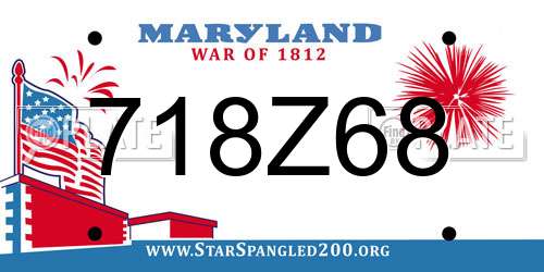 718Z68 Maryland License Plate
