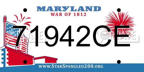 71942CE Maryland License Plate