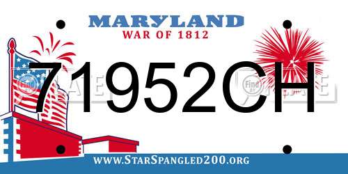 71952CH Maryland License Plate