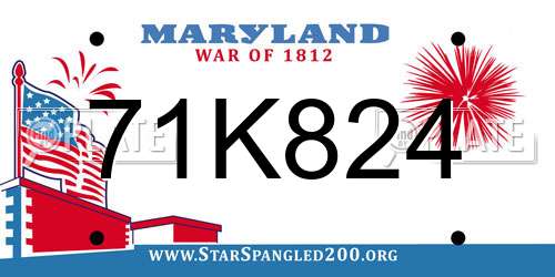 71K824 Maryland License Plate