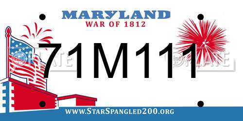 71M111 Maryland License Plate