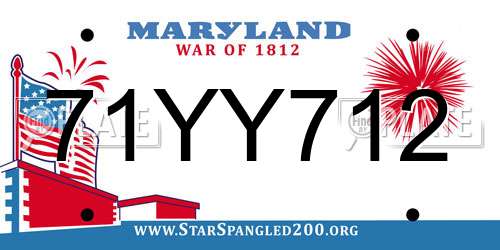 71YY712 Maryland License Plate