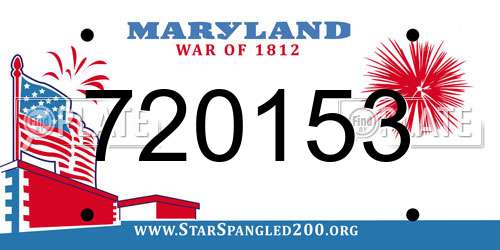 720153 Maryland License Plate